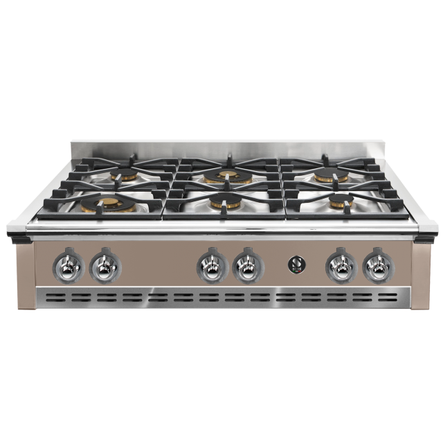 Plita incorporabila cooktop STEEL Ascot, 90 cm, 6 arzatoare, aprindere electrica, siguranta gaz, gri nisip
