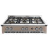 Plita incorporabila cooktop STEEL Ascot, 90 cm, 6 arzatoare, aprindere electrica, siguranta gaz, gri nisip