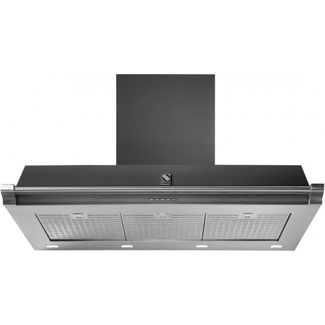 Hota decorativa STEEL Ascot 100, 100 cm, 1 motor, 4 viteze, 900 m3/h, panou control soft touch, inox / negru antracit