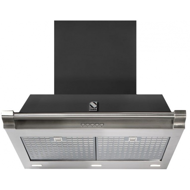 Hota decorativa STEEL Ascot 70, 70 cm, 1 motor, 4 viteze, 900 m3/h, panou control soft touch, negru antracit