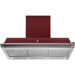 Hota decorativa STEEL Oxford 90, 90 cm, 1 motor, 4 viteze, 900 m3/h, panou control soft touch, inox / visiniu