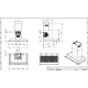 Hota decorativa STEEL Oxford 90, 90 cm, 1 motor, 4 viteze, 900 m3/h, panou control soft touch, inox / visiniu