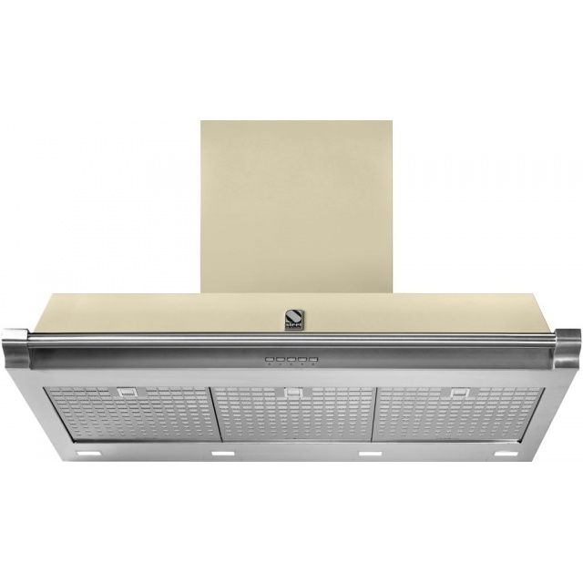 Hota decorativa STEEL Oxford 90, 90 cm, 1 motor, 4 viteze, 900 m3/h, panou control soft touch, inox / crem