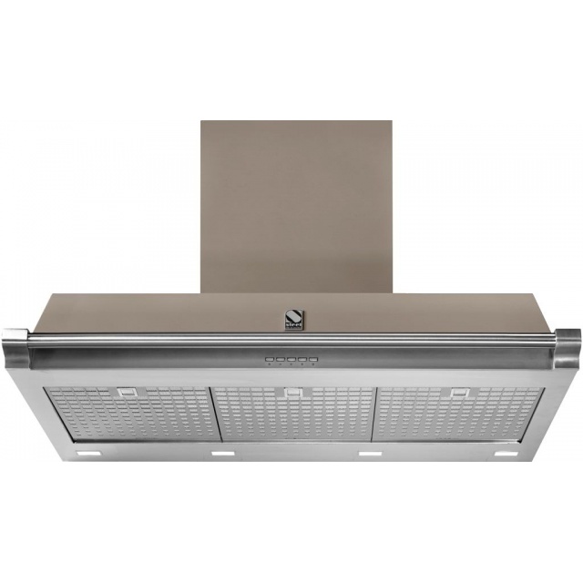 Hota decorativa STEEL Oxford 90, 90 cm, 1 motor, 4 viteze, 900 m3/h, panou control soft touch, inox / gri nisip