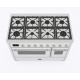 Aragaz ILVE Majestic M12N, 120x70cm, 8 arzatoare, cuptor dublu, aprindere electronica, siguranta Stop- Gaz, alb