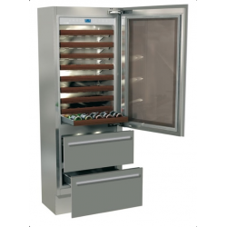 Vitrina frigorifica incorporabila vinuri, Fhiaba Classic60 KI7490HWT3, 2 zone temperatura, clasa A+, 170 l, inox