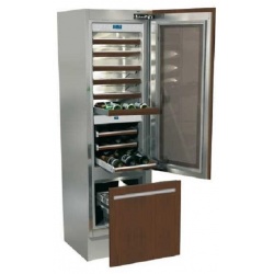 Vitrina frigorifica incorporabila vinuri, Fhiaba Integrated 70 G5991TWT3, 3 zone de temperatura, clasa A+, 218 l, inox