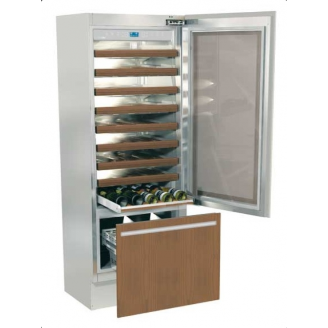 Vitrina frigorifica incorporabila vinuri, Fhiaba Integrated 70 G7490TWT3, 2 zone temperatura, clasa A+, 267 l, inox