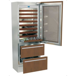 Vitrina frigorifica incorporabila vinuri, Fhiaba Integrated 70 G7490HWT3, 2 zone temperatura, clasa A+, 267 l, inox
