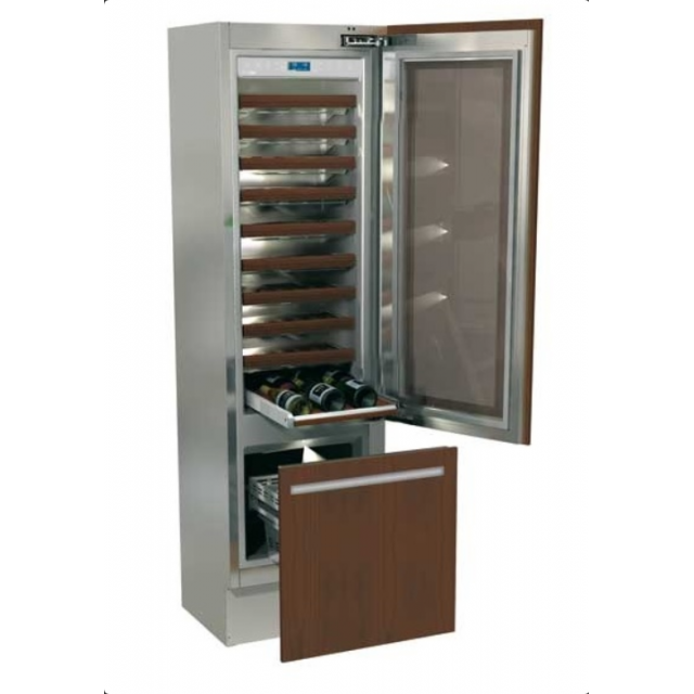 Vitrina frigorifica incorporabila vinuri, Fhiaba Integrated 60 I5990TWT3, 2 zone temperatura, clasa A+, 121 l, inox