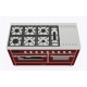 Aragaz ILVE Majestic M15N,150x70cm, 7 arzatoare + Coupe de Feu, cuptor dublu, aprindere electronica, siguranta Stop Gaz, rosu