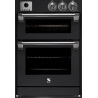 Cuptor dublu electric incorporabil STEEL ASCOT,60x90cm,104l,9+4 functii de gatire,grill,convectie,rotisor,cuptor pizza, negru
