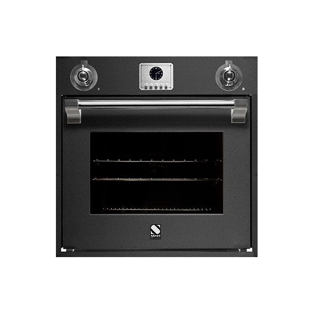 Cuptor electric incorporabil STEEL ASCOT, 60cm, 70lt, 9 functii de gatire, grill electric, convectie, rotisor, antracit