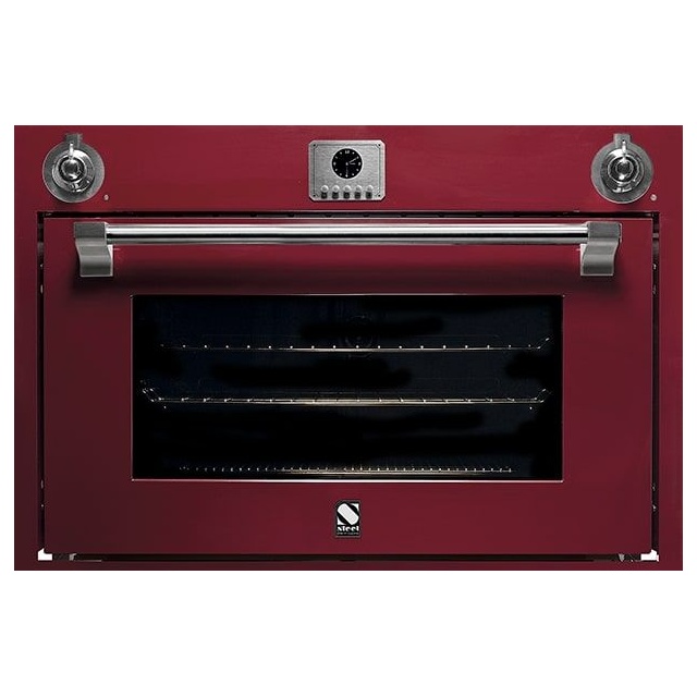 Cuptor electric incorporabil STEEL ASCOT, 90 cm, 91 lt, 9 functii de gatire, grill electric, convectie, rotisor, rosu