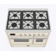 Aragaz Lofra RBI66MFT/CI, 60x60 cm, gaz, 4 arzatoare, grill, aprindere electronica, timer, crem