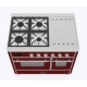 Aragaz ILVE Majestic MD10N, 100x70cm, 4 arzatoare+Coupe de Feu, cuptor dublu, aprindere electronica, siguranta gaz, rosu