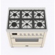 Aragaz ILVE Majestic M09N, 90x70cm, 6 arzatoare, cuptor electric, aprindere electronica, sigurante Stop-Gaz, alb antic