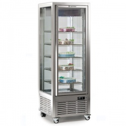 Vitrina frigorifica de cofetarie Tecfrigo DIVA 450 BTV-INVERTER, capacitate 450 l, temperatura -15/-21°C, argintiu