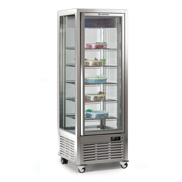 Vitrina frigorifica de cofetarie Tecfrigo DIVA 450 BTV-INVERTER, capacitate 450 l, temperatura -15/-21°C, argintiu