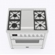 Aragaz ILVE Majestic M09N, 90x70cm, 4 arzatoare +Fry Top , cuptor electric, aprindere electronica, sigurante Stop-Gaz, alb