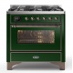 Aragaz ILVE Majestic M09N, 90x70cm, 4 arzatoare +Fry Top , cuptor electric, aprindere electronica, sigurante Stop-Gaz, verde