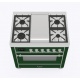 Aragaz ILVE Majestic M09N, 90x70cm, 4 arzatoare +Fry Top , cuptor electric, aprindere electronica, sigurante Stop-Gaz, verde