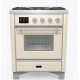 Aragaz ILVE Majestic M07N, 70x70cm, 4 arzatoare, cuptor electric, aprindere electronica, siguranta Stop-Gaz, alb antic
