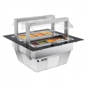 Vitrina frigorifica calda TIFFANY 6.0 M BM, temperatura +30/+90°C, argintiu