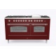 Aragaz ILVE Nostalgie P15N, 150x70cm, 7 arzatoare + Coupe de Feu, cuptor dublu, aprindere electronica, siguranta stop gaz, rosu