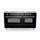 Aragaz ILVE Nostalgie P15N,150x70cm, 7 arzatoare + Fry Top, cuptor dublu,aprindere electronica, siguranta stop gaz, negru