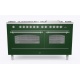 Aragaz ILVE Nostalgie P15N,150x70cm, 7 arzatoare + Fry Top, cuptor dublu,aprindere electronica, siguranta stop gaz, verde