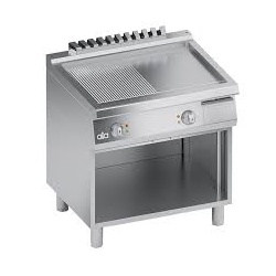Grill dublu electric, Ata Italia K7EFB10VVR, seria 700 cu suprafata neteda/ striata cu suport deschis