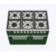 Aragaz ILVE Nostalgie PD10N, 100x60cm, 6 arzatoare, cuptor dublu, aprindere electronica, sigurante stop gaz, rosu verde