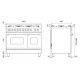 Aragaz ILVE Nostalgie PD10N, 100x60cm, 6 arzatoare, cuptor dublu, aprindere electronica, sigurante stop gaz, rosu verde