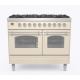 Aragaz ILVE Nostalgie PD10N, 100x60cm, 4 arzatoare + Fry Top, cuptor dublu, aprindere electronica, sigurante stop gaz, alb antic