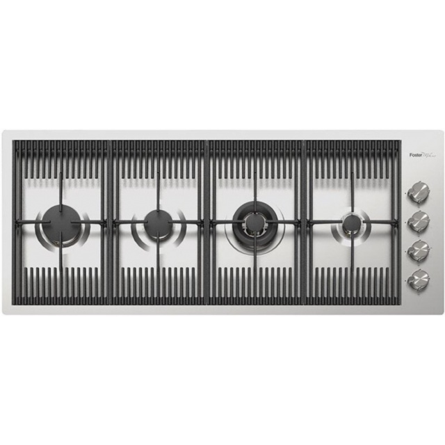 Plita incorporabila Foster Milanello 7681000,instalare FT/FTS, gaz, 112 cm,4 arzatoare, aprindere electrica,siguranta gaz, inox