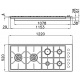 Plita incorporabila Foster S4000 7272042, instalare FT / FTS, gaz, 122 cm, 5 arzatoare, aprindere electrica, siguranta gaz, inox