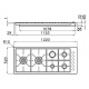 Plita incorporabila Foster S4000 7273042, instalare FT / FTS, gaz, 122 cm, 6 arzatoare, aprindere electrica, siguranta gaz, inox
