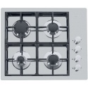 Aragaz Tecnogas P1X66M4VC, 60 cm, gaz, 4 arzatoare, grill, otel inoxidabil