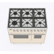 Aragaz ILVE Nostalgie PD09N, 90x60cm, 6 arzatoare, cuptor dublu, aprindere electronica, siguranta Stop Gaz, alb antic