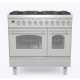 Aragaz ILVE Nostalgie PD09N, 90x60cm, 6 arzatoare, cuptor dublu, aprindere electronica, siguranta Stop Gaz,inox