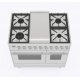 Aragaz ILVE Nostalgie PD09N, 90x60cm, 4 arzatoare + Fry Top, cuptor dublu, aprindere electronica, siguranta Stop Gaz, inox