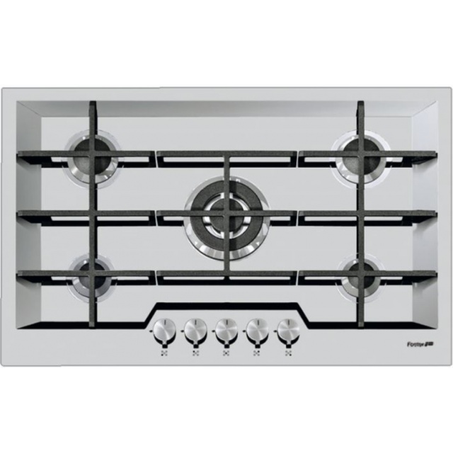 Plita incorporabila Foster KE 7603432, instalare STD,finisaj Microfoster,gaz, 86cm , 5arzatoare, aprindere electrica,inox