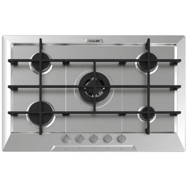 Plita incorporabila Foster KF MARINE 7666 962, instalare STD, gaz, 76cm, 5 arzatoare, aprindere electrica, siguranta gaz, inox