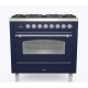 Aragaz ILVE Nostalgie P09N, 90x60cm, 6 arzatoare, cuptor electric, aprindere electronica, siguranta Stop-Gaz, albastru