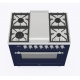 Aragaz ILVE Nostalgie P09N, 90x60cm, 4 arzatoare+Fry Top, cuptor electric, aprindere electronica, siguranta Stop Gaz, albastru