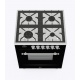 Aragaz ILVE Nostalgie P06N, 60x60cm, 4 arzatoare, cuptor electric, aprindere electronica, siguranta Stop Gaz, negru