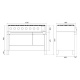 Aragaz ILVE Panoramagic PM12, 122x70cm, 6 arzatoare+Fry Top , cuptor dublu, aprindere electronica, siguranta Stop Gaz, inox