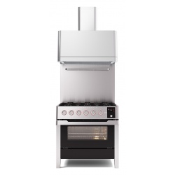 Set Aragaz ILVE Panoramagic PM09, 91x70cm, 4 arzatoare+Fry Top , cuptor electric +Splash Back 90+Hota Ilve APM90, inox