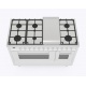Aragaz ILVE Pro Line L12, 120x60cm, 6 arzatoare+Fry Top, cuptor dublu, aprindere electronica, siguranta Stop Gaz, alb